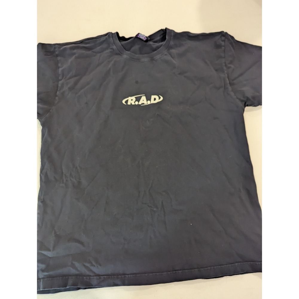 R.A.D Men’s Black Graphic Logo Print Crew Neck Short Sleeve T-Shirt Size XL Flaw